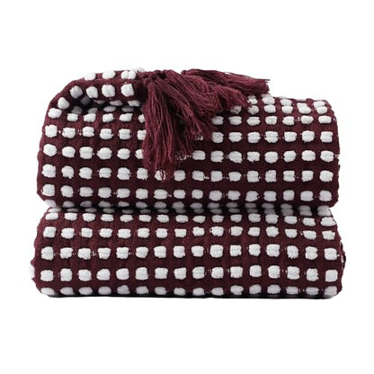 Battilo Throw Blanket for Couch, Red Textured Dot Throw Blankets, 50"x60" - color: Red Dot, size: 50"x60"