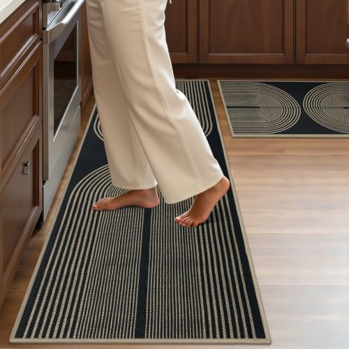 Kitchen Mats Sets of 2 PCS, Non Slip Washable Kitchen Floor Mats - color: Rainbow, size: 17.3"x30"+17.3"x47"