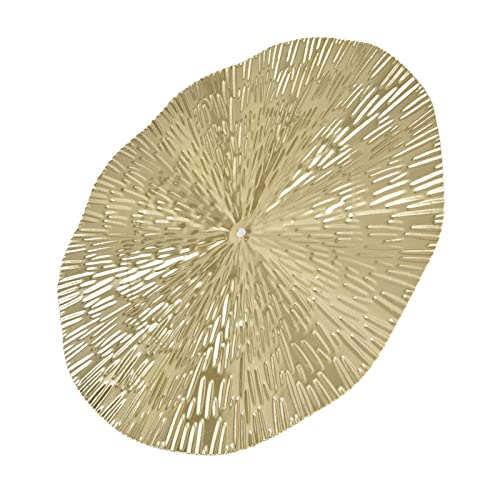 Aqur2020 Round Wall Art Decor, Gold Floating Circles Crinkle Abstract Geometric Iron Wall Art Metal Decor