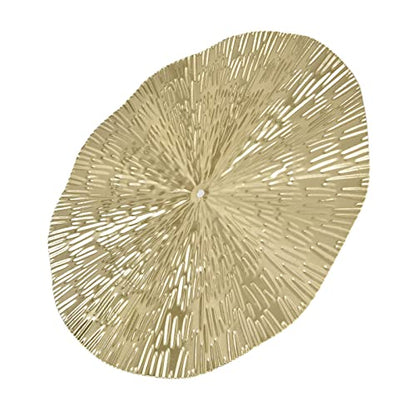 Aqur2020 Round Wall Art Decor, Gold Floating Circles Crinkle Abstract Geometric Iron Wall Art Metal Decor