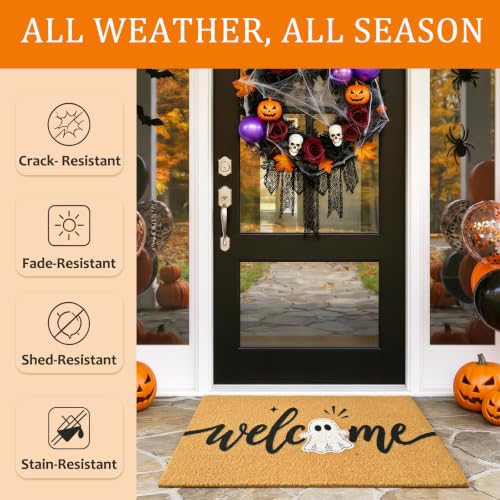 Halloween Welcome Mat Ghost Non-Slip Front Door Mat, 17x29 in - color: Ghost