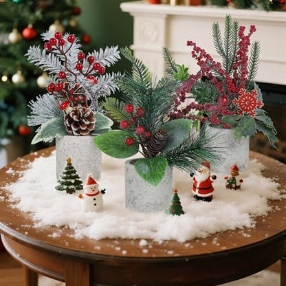 winemana 3 Pack Mini Christmas Trees Holiday Table Decorations for Office - size: Style 7
