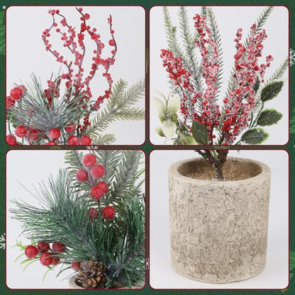 winemana Mini Christmas Tree Table Decorations Indoor Holiday Office Decor - size: Style 5