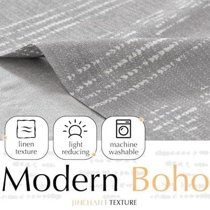 jinchan Striped Valance 18 Inch Modern Boho 1 Panel Taupe Grey - color: Boho Taupe Grey, size: 50"W x 18"L (Pack of 1)