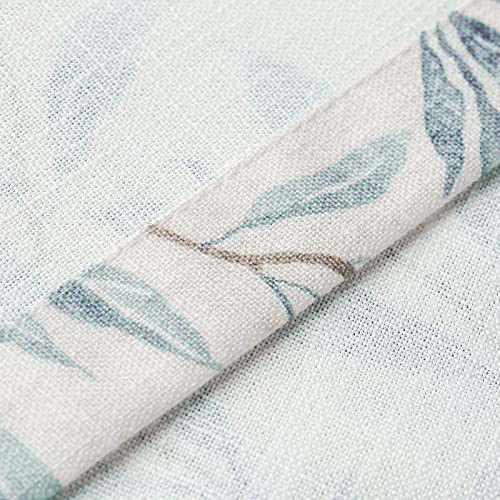 VOGOL Tier Curtains 24 Inch Length, Cute Leaves Print Valances Curtain Privacy Half Window Tiers for Cafe Farmhouse Living Room Bedroom, 30 x 24, 2 Panels - color: Blue, size: 30"W x 24"L (Pack of 2)