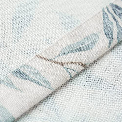 VOGOL Tier Curtains 30 Inch Length, Cute Leaves Print Valances Curtain Privacy Half Window Tiers for Cafe Farmhouse Living Room Bedroom, 30 x 30, 2 Panels - color: Blue, size: 30"W x 30"L (Pack of 2)