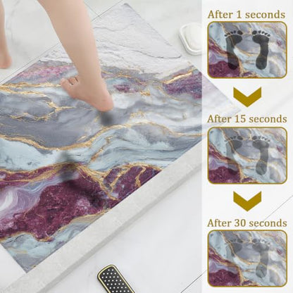 Pink Gold Marble Bath Mat Rug, Door Mat Doormat Entrance Non-Slip Bathroom Rugs for Entryway Bathroom Kitchen 17 x 30 Inch - color: Pink Gold Marble