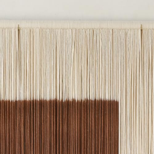 Macrame Wall Hanging Large Dip Dyed Brown Boho Fiber Art Decor 57"W*35"L - color: Brown