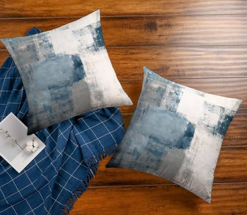 Throw Pillow Covers for Couch, 18x18 Inch, Set of 2, Grey Blue - color: Grey Blue, size: 18" x 18" (Pack of 2)