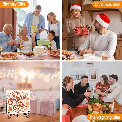DETIHO Fall Decorations for Home, Thanksgiving Gift Centerpieces for Tables - style: HELLO FALL