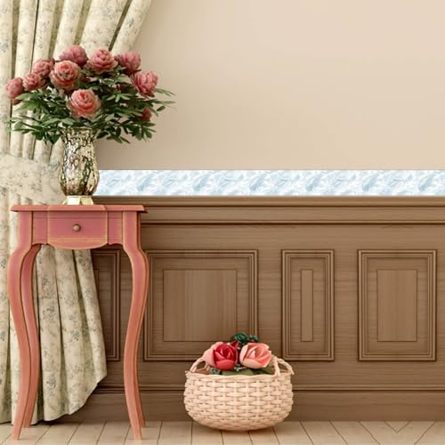IVN Wallpaper Border Peel and Stick Wall Ice Water 4x196 Inch - color: Ice Water