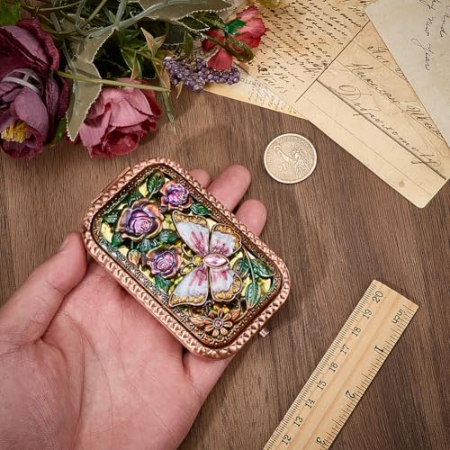 Vintage Foldable Compact Makeup Mirror Pocket Makeup Mirror - style: Style 5