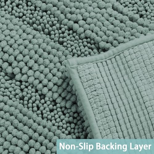 Turquoize Small Bathroom Rug 17x24, Chenille Bath Rug, Duckeggshell Blue - color: Duckegg Blue, size: 17" x 24"