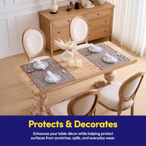 Sweet Home Collection 100% Cotton Placemats for Dining Room Rectangle Two Tone Woven Fabric 13" x 19" Soft Durable Table Mat Set, Set of 4, Chocolate - color: Chocolate, size: Rectangle 13" x 19"
