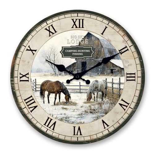Farmhouse Wall Clocks Battery Operated 20 Inch - color: Beige1, size: 20 Inch
