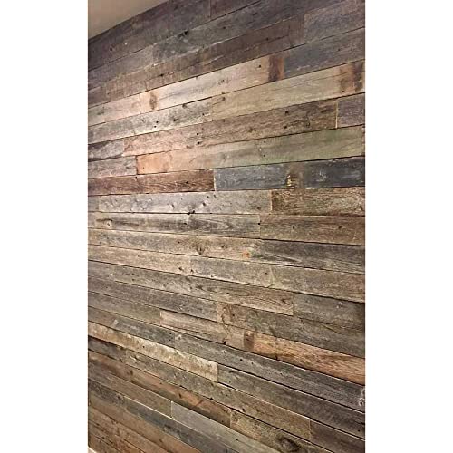 Rockin' Wood Real Wood Peel & Stick Rustic Reclaimed Naturally Weathered Barn Wood Accent Paneling Planks for Walls, 104 Square Feet - size: 104 Square Feet