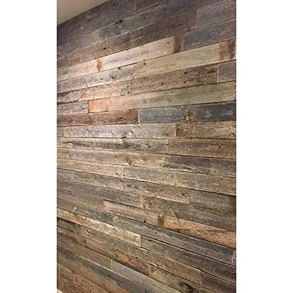 Rockin' Wood Real Wood Peel & Stick Rustic Reclaimed Naturally Weathered Barn Wood Accent Paneling Planks for Walls, 104 Square Feet - size: 104 Square Feet