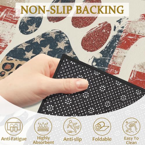 American Flag Dog Mom Bath Mat Rug, Dog Lover Door Mat Doormat Entrance Non-Slip Bathroom Rugs for Entryway Bathroom Kitchen 17 x 30 Inch - color: American Flag Dog Mom