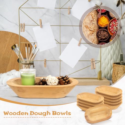 Nuogo 10 Pack 8.5 Inches Wooden Dough Bowls Bulk Rustic Bowls, Khaki - color: Khaki, size: 8.5 Inches