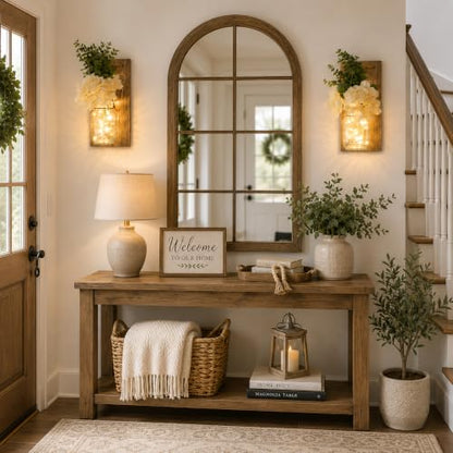Rustic Mason Jar Wall Sconces Set of 2, Large Jacobean - color: 11.8"H Jacobean + Rose