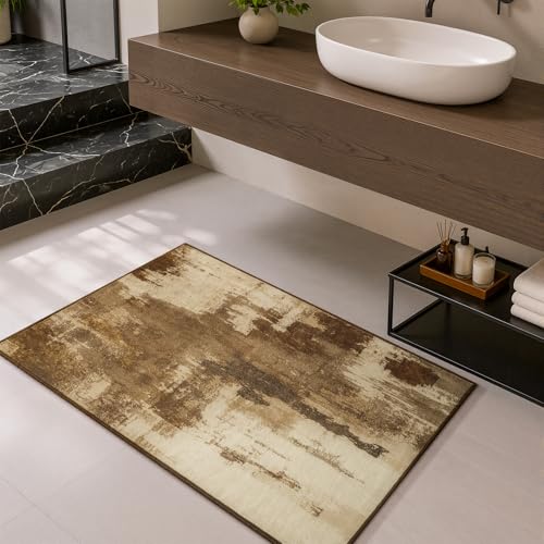 Merelax 2x3 Entryway Door Mat—Washable, Non-Slip, Brown, Low Pile Rug - color: Brown, size: 2' x 3'(24''x36'')