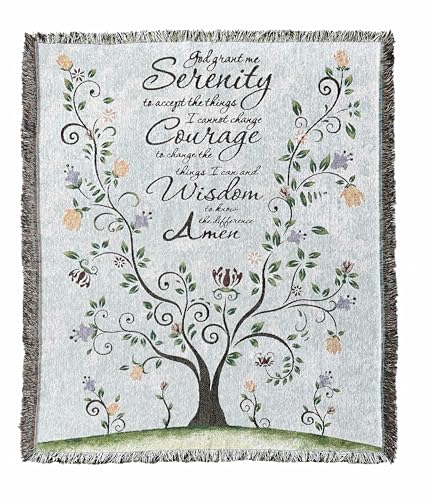 God Grant Me The Serenity Prayer Chenille Tapestry Throw Blanket - color: The Serenity Prayer
