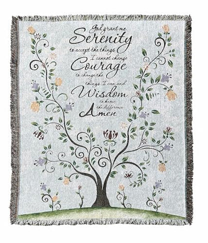 God Grant Me The Serenity Prayer Chenille Tapestry Throw Blanket - color: The Serenity Prayer