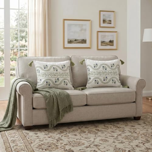 ISAENNE Designer Printed Square Throw Pillow Cover,Set of 2,18"x18" - color: Mosella D, size: 18" x 18" (Pack of 2)