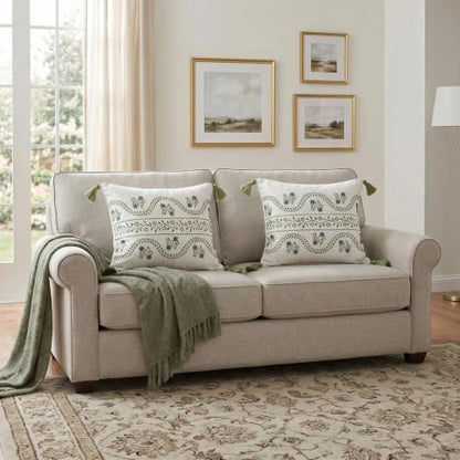 ISAENNE Designer Printed Square Throw Pillow Cover,Set of 2,18"x18" - color: Mosella D, size: 18" x 18" (Pack of 2)