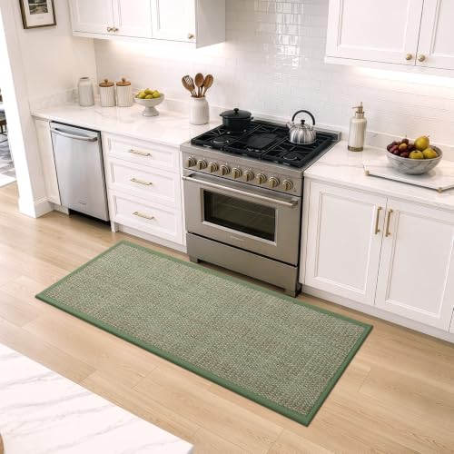DEXI Ultra Thin Hallway Runner Rug 24x72, Non Slip Entryway Rugs,Green - color: Green, size: 24" X 72" (Runner)