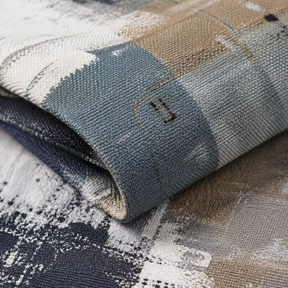 Brown Grey Abstract Throw Pillow Covers 18x18 Set of 4 - color: Earth Tone Brown and Blue Grey, size: 18" x 18" (Pack of 4)