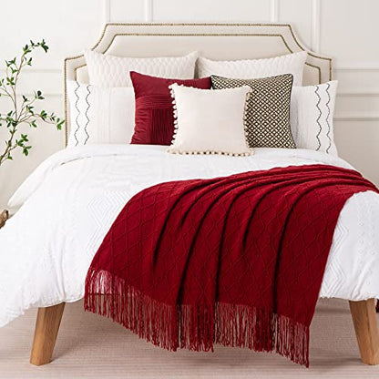 BATTILO HOME Christmas Red Throw Blanket for Couch, 52"x80" - color: Red, size: 52 x 80 in.