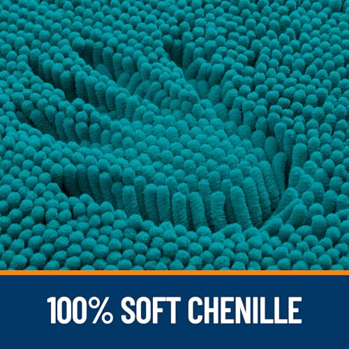 OLANLY Toilet Rugs U-Shaped 20x20, Soft Absorbent Chenille Contour Rugs - color: Deep Lake, size: 20" X 20" Contour Rug