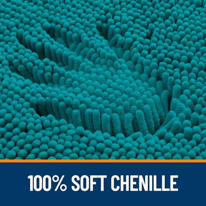 OLANLY Toilet Rugs U-Shaped 20x20, Soft Absorbent Chenille Contour Rugs - color: Deep Lake, size: 20" X 20" Contour Rug