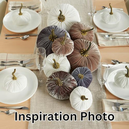 Your Heart's Content Velvet Pumpkin Set of 4 (Sm Gray Taupe Ivory Black) - color: Sm Gray Taupe Ivory Black