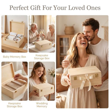 Extra Large Unfinished Wooden Box 11 x 9 x 5 inch Natural Wood Boxes