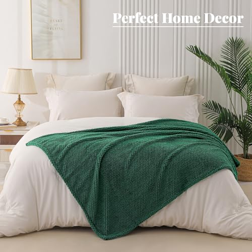 Whale Flotilla Extra Large Soft Fleece Throw Blanket for Couch - color: Emerald Green, size: Throw(50x70 In)