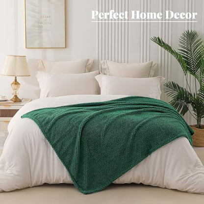 Whale Flotilla Extra Large Soft Fleece Throw Blanket for Couch - color: Emerald Green, size: Throw(50x70 In)
