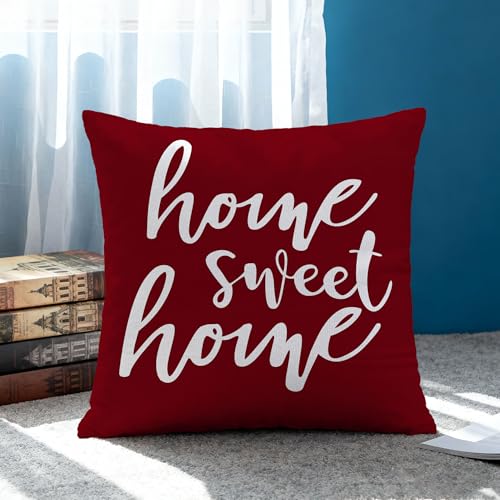 Hexagram Throw Pillow Covers 18x18, Burgundy Outdoor Pillow Covers Set of 4 - color: Burgundy, size: 18" x 18" (Pack of 4)