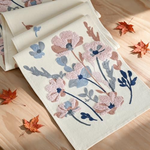 Artoid Mode 3D Chain Embroidery Soft Fall Table Runner 13x72 Inch