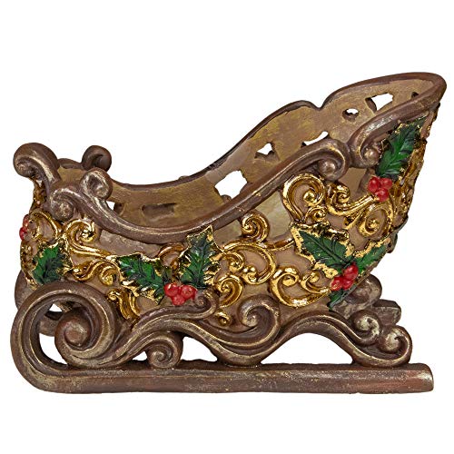 Northlight Sleigh Christmas Decoration - 8.75" - Brown and Gold
