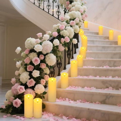 24 Pack Ivory Flameless Candles, with 4 Remote Controls - color: 24Wave Flameless Candle