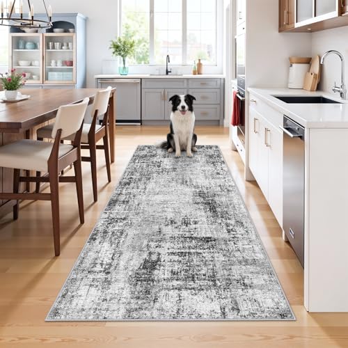 Runners for Hallways 3x8ft: Modern Abstract Washable Area Rug Black - color: Black, size: 3' x 8' (Runner)