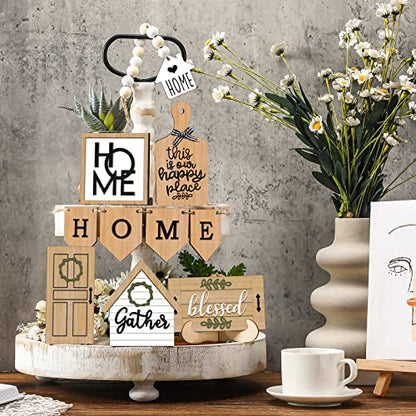 FairySandy 11 Pcs Tiered Tray Decor Farmhouse Set, Elegant - style: Elegant