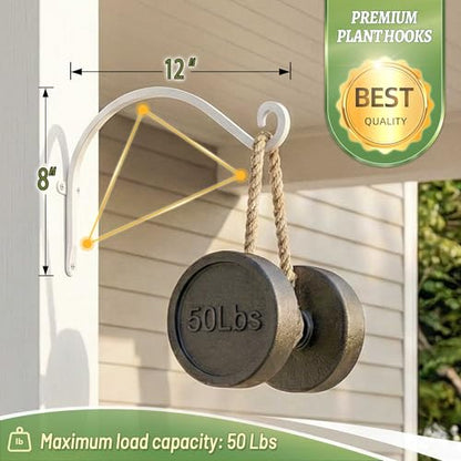 Heavy Duty Plant Bracket Outdoor: 12Inch 2 Pack Hanging Plant Hanger - size: 2W-12“2PCs