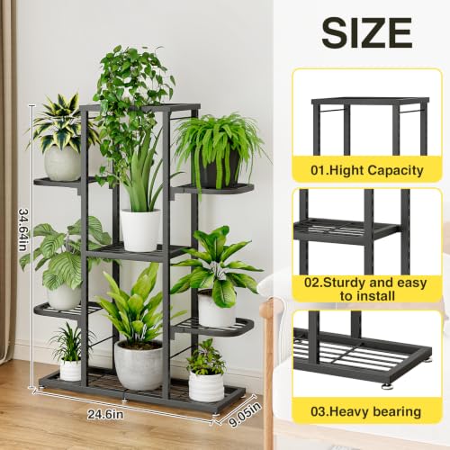 Plant Stand Indoor Outdoor Large Tiered Adjustable Corner Shelf