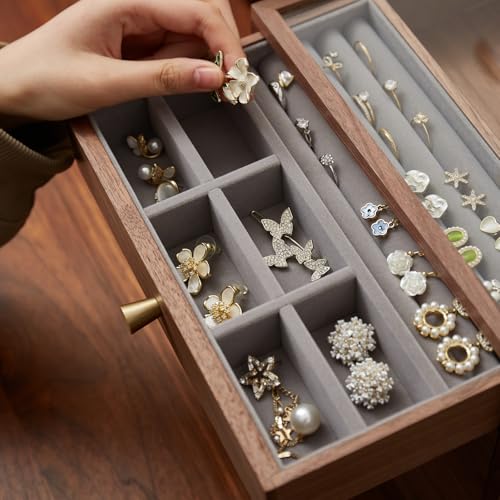 Black Walnut Jewelry Organizer, 3 Layer - size: 3 Layer