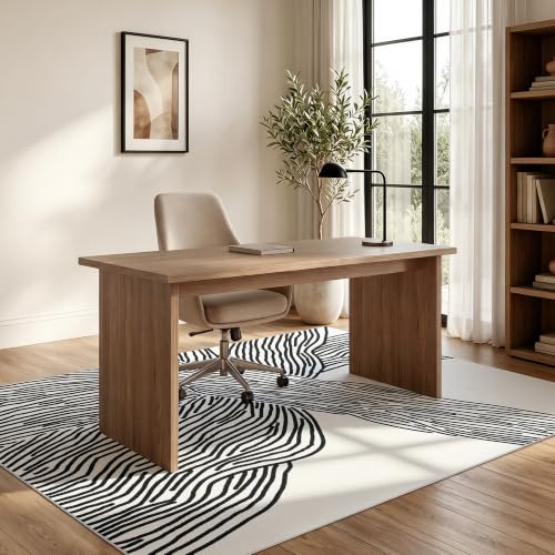 10x14 Extra Large Washable Area Rug, Black and Cream White Abstract Rug - color: Modern Lines Beige, size: 10' x 14' (Rectangular)