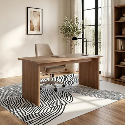 10x14 Extra Large Washable Area Rug, Black and Cream White Abstract Rug - color: Modern Lines Beige, size: 10' x 14' (Rectangular)