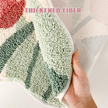 Cloud-Shaped Tulip Bath Mat, Soft Non-Slip Fluffy Fresh Flowers Bathroom Rug, Ultra Absorbent Microfiber Shaggy Door Mat, Machine Washable Bath Rug Carpet for Bathtub Bedroom 20x31 Inch (Tulip) - color: Tulip